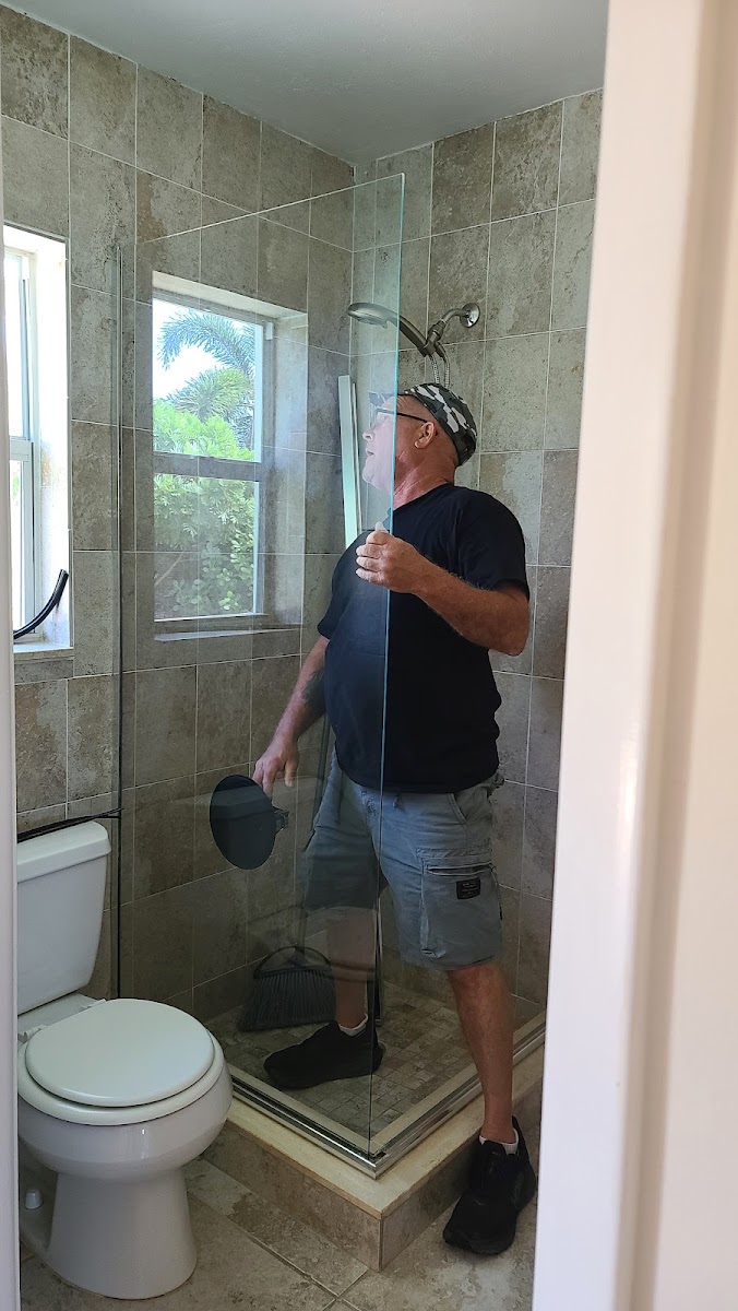 Residential window sash removed for glass replacement